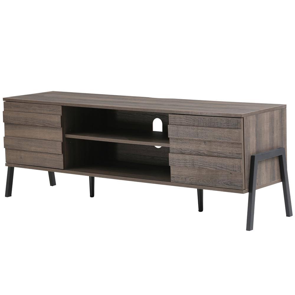 ARTFUL LIVING DESIGN Laura 59.1 in. Brown TV Stand Fits TV's up to 65 in.  with an Adjustable Shelf SMMTS-2150 - The Home Depot
