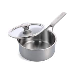 2-Piece Tri-Ply 2 Qt.  Stainless Steel Saucepan with Lid