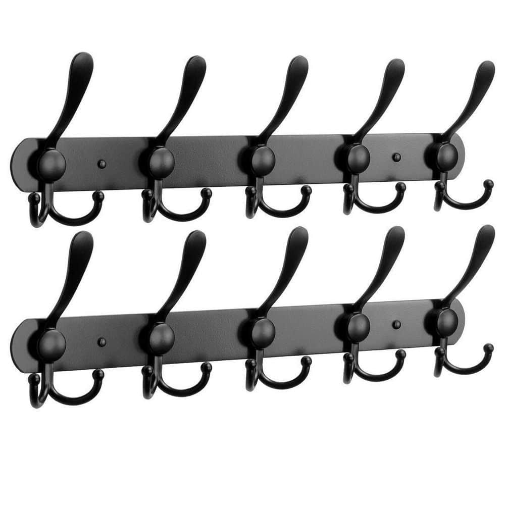 Set Of 2 Self Adhesive Rod Bracket Hooks For Bedroom Wall Towel Holder  Black Plastic Double Sided Shower Hooks Hook From Tingfagdao, $7.62