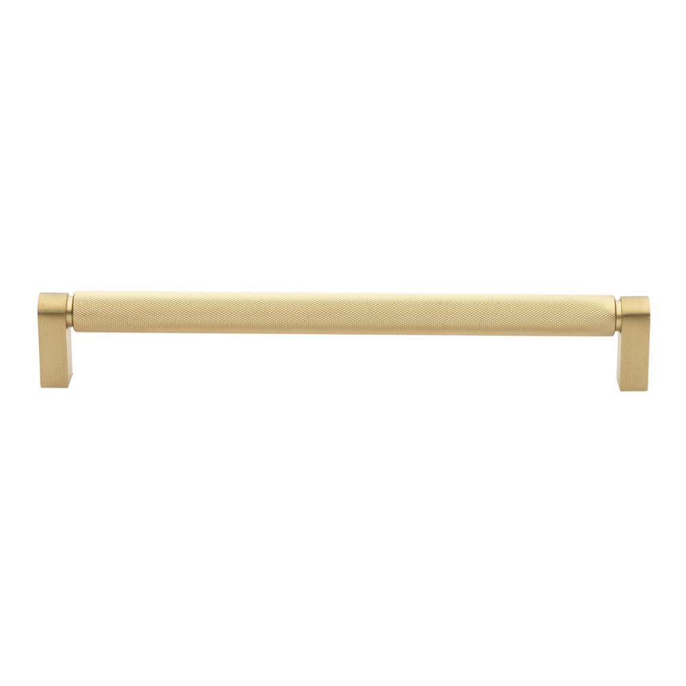 9 in. (224 mm) Satin Gold Solid Knurled Bar Pull (10-Pack)