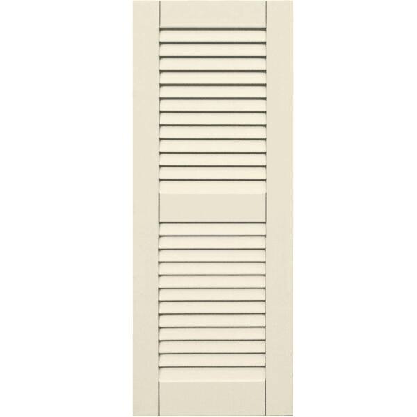Winworks Wood Composite 15 in. x 39 in. Louvered Shutters Pair #651 Primed/Paintable