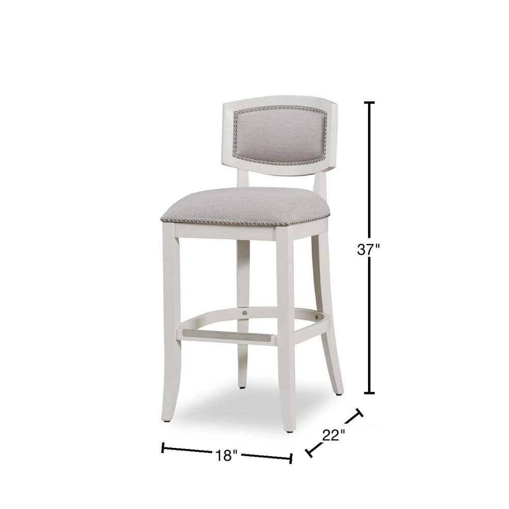 Amelia Adjustable Traditional Bar Stool in Antique White and Beige