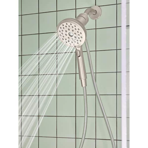 Verso 8-Spray Patterns 2.5 GPM 5 in. Wall Mount Handheld Shower Head with Infiniti Dial in Spot Resist Brushed Nickel