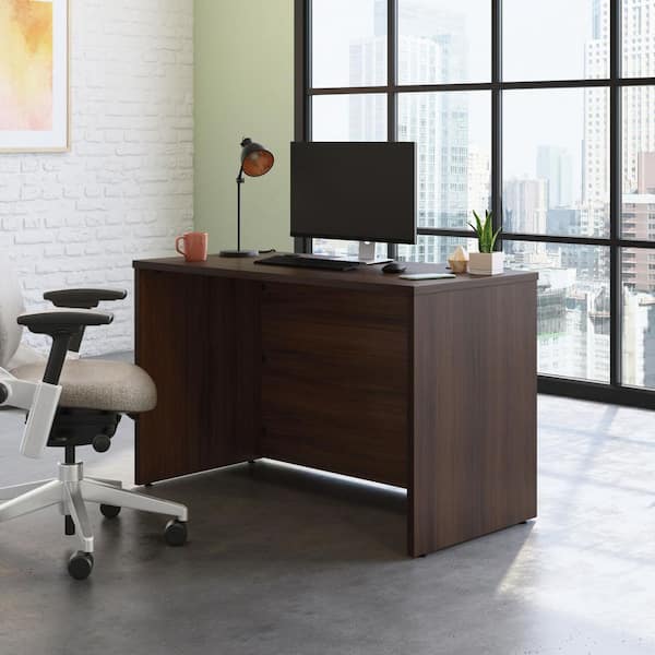 Walnut Finish,Wood Executive Desk,7-Drawer,Lock-Key,72x36,Full