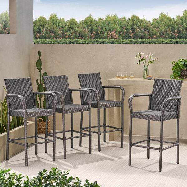 Noble House Delfina Stackable Wicker, Home Depot Patio Furniture Bar Stools