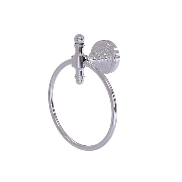 Allied Brass Retro Dot Collection Wall Mounted Towel Ring in Polished Chrome