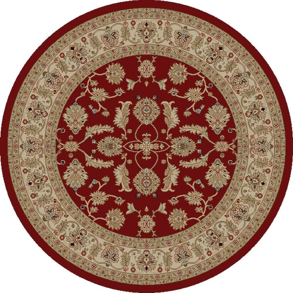 Concord Global Trading Jewel Antep Red 5 ft. Round Area Rug 44400 - The ...