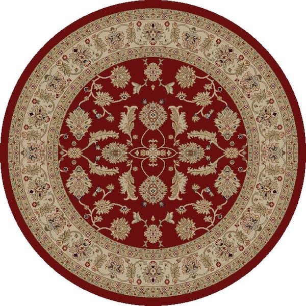 Concord Global Trading Jewel Antep Red 5 ft. Round Area Rug