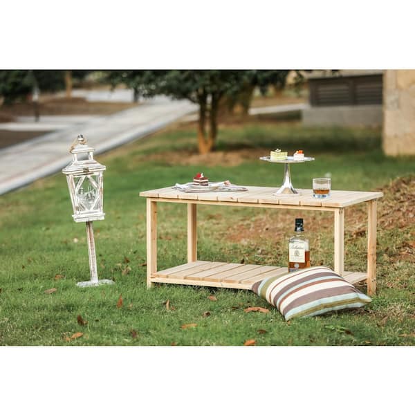 Rectangle Wood Outdoor Side Table