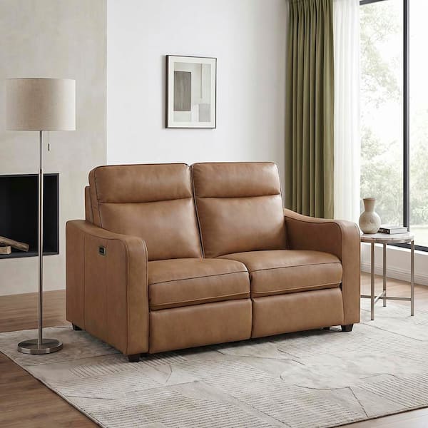 Lazzara Nivaro 59 in. Faux Leather Power Double Reclining 2-Seater