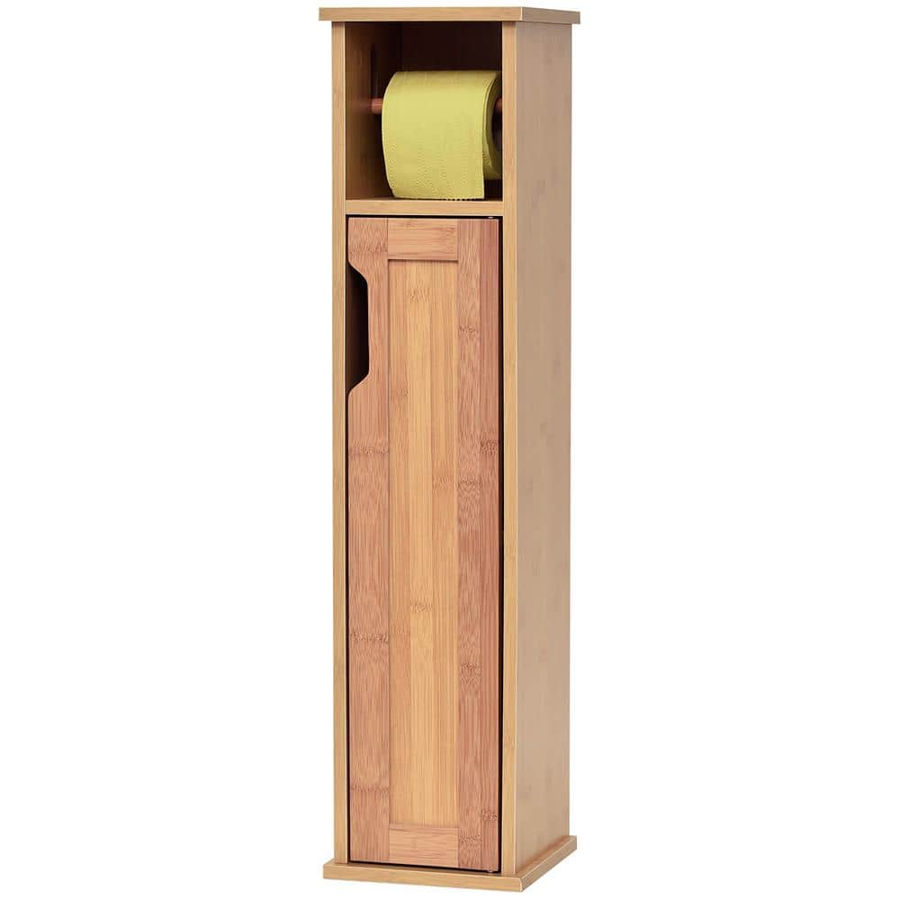 AmazerBath Bamboo Toilet Paper Storage Cabinet