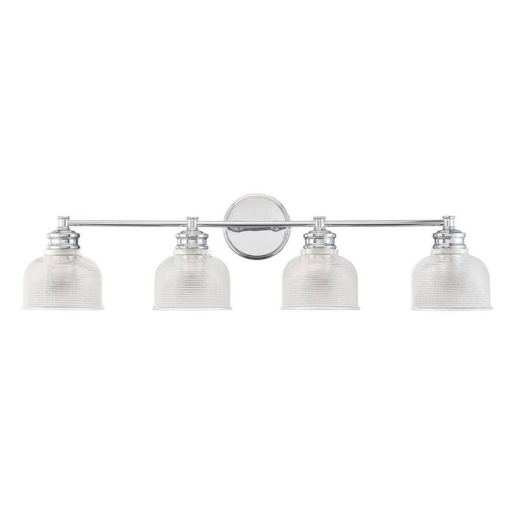 Chrome 4-Light Dimmable Jelly Jar Vanity Light