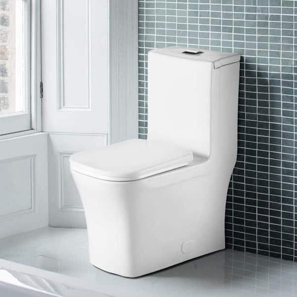 Fine Fixtures Dual-Flush Elongated One-Piece Toilet with High Efficiency  Flush in Shiny Gold 