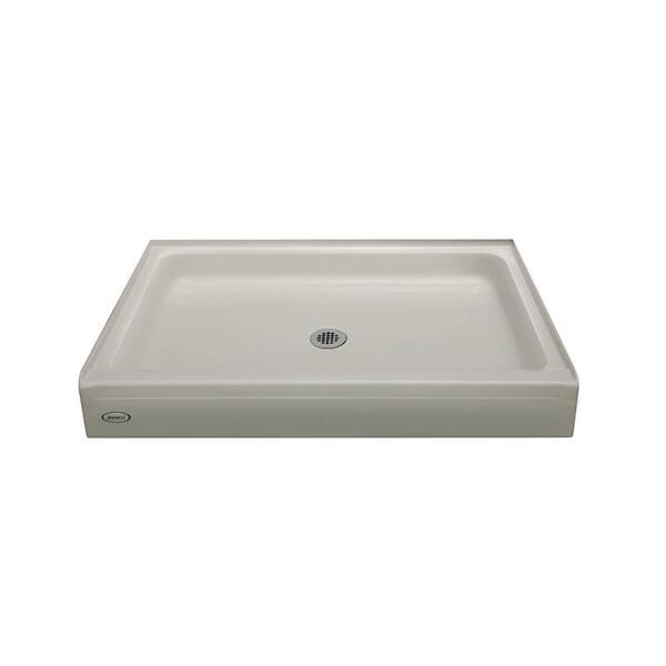 JACUZZI PRIMO 60 in. L x 36 in. W Alcove Shower Base with Center Drain in Oyster