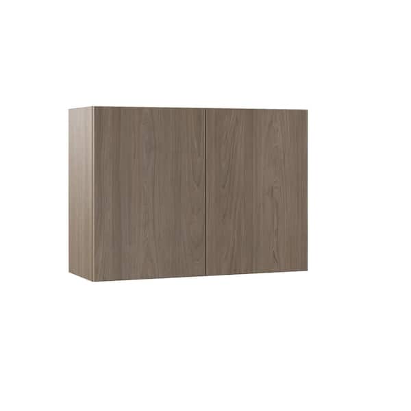 Hampton Bay Designer Series Edgeley Assembled 33x24x12 in. Wall Kitchen Cabinet in Driftwood
