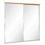 60 in. x 80 in. 325 Series Steel White Frameless Mirror Sliding Door
