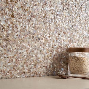 Baroque Pebbles 11.81 in. x 11.81 in. Pearl Shell Mosaic Tile