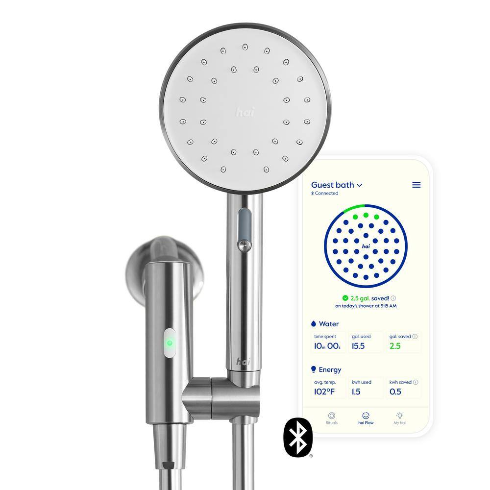 Stainless Steel Smart Handheld Showerhead with Bluetooth Speaker