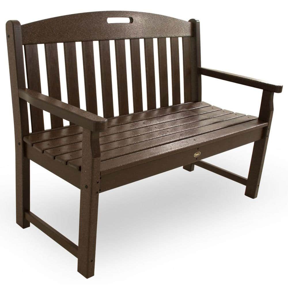 Vintage Lantern 48" Brown HDPE Outdoor Bench