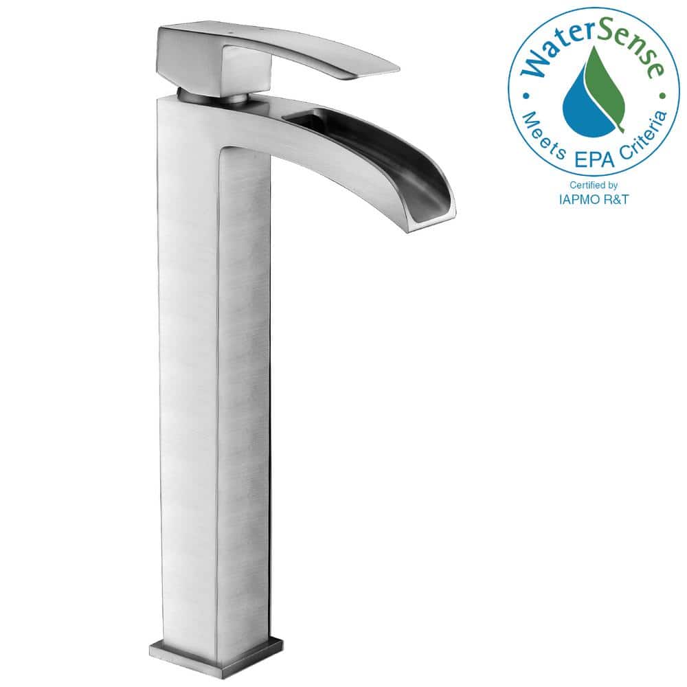 Minimalist Brushed Nickel Single-Handle Vessel Bathroom Faucet