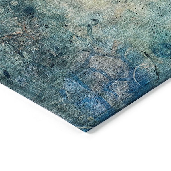 Chantille Machine Washable Indoor/Outdoor Abstract ACN2032 Teal 5 ft. x 7 ft. 6 in. Area Rug