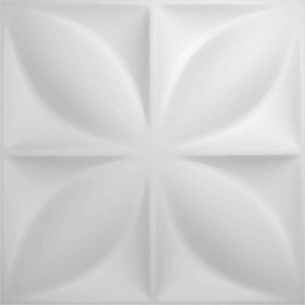 Helene White Textured 3D PVC Wall Panels, 12" x 12", 20-Pack