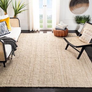 Natural Fiber Ivory 11 ft. x 15 ft. Woven Cross Stitch Area Rug