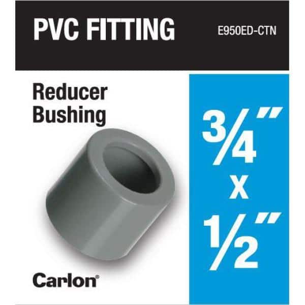 Carlon 3 4 In X 1 2 In Pvc Reducer Bushing E950ed Ctn The Home Depot