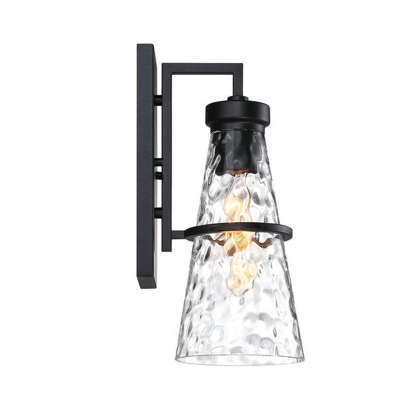 Designers Fountain - Field Daisy Lane Black 1-Light Outdoor Line Voltage Hardwired Porch Light Wall Sconce with No Bulbs Included
