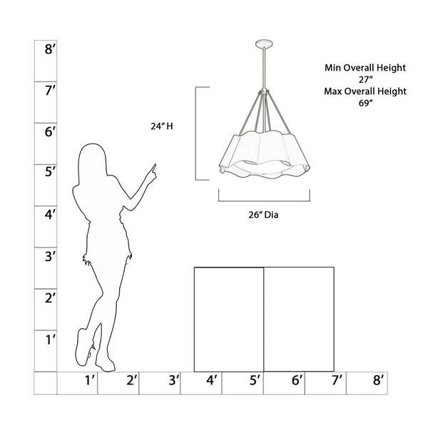 Minka Lavery - Waveform 60-Watt 4-Light Legacy Brass Round Pendant Light with Etched Seeded Glass and Metal Shades, No Bulbs Included