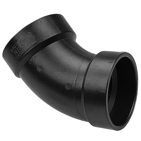 NIBCO 1-1/2 in. ABS DWV 45-Degree Hub x Hub Elbow