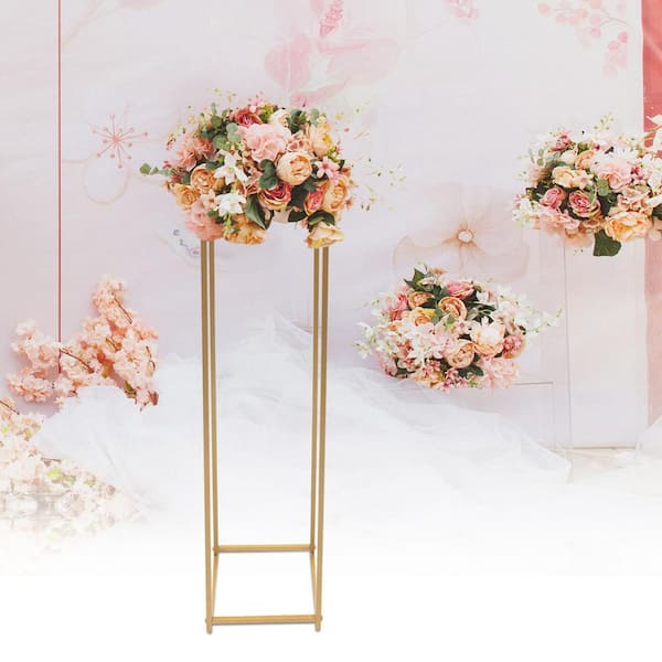 YIYIBYUS 3 Different Size Wedding Flower Stands Gold Metal Column Stand  Round Flower Display Stand OT-ZJGJ-4903-1 - The Home Depot