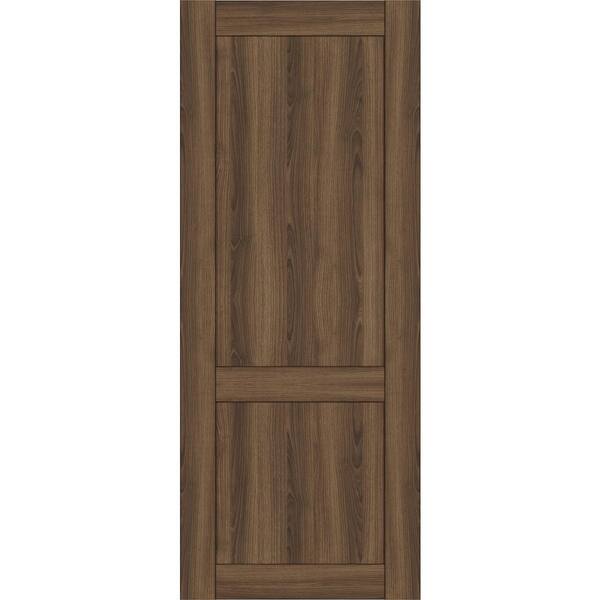 Belldinni 2-Panel Shaker 30 in. x 84 in. No Bore Pecan Nutwood Solid Composite Core Wood Interior Door Slab