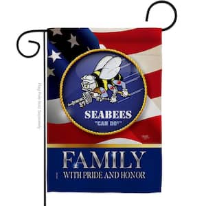 13 in. x 18.5 in. US Seabees Family Honor Garden Flag Double-Sided Readable Both Sides Armed Forces Navy Decorative