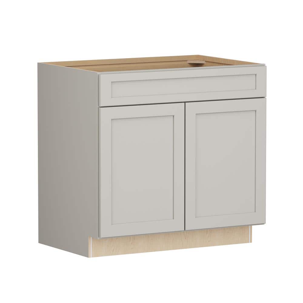 Shaker Full Overlay 36 in. W. x 24 in. D x 34.5 in. H Plywood Assembled Base Kitchen Cabinet in Stone Gray -  SIMPLY WOODMARK PRO, SPE 90MYS-20807