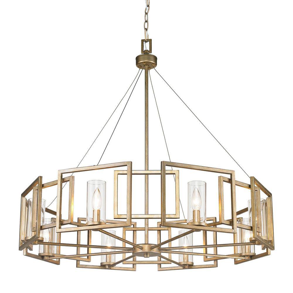 Marco 35.5" Gold and Bronze 8-Light Chandelier