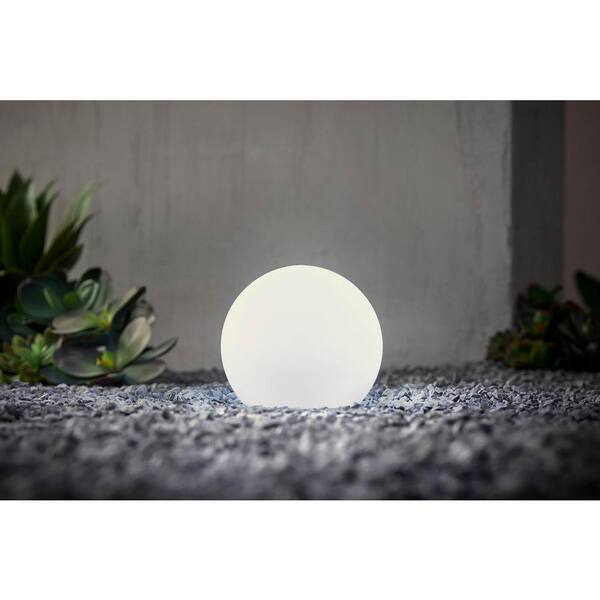 Hampton Bay 6 in. Battery Operated White LED RGB Color Changing Globe Ball Outdoor Path Light (1-Pack)