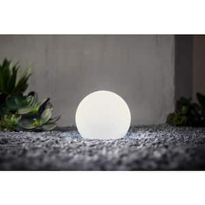 6 in. Battery Operated White LED RGB Color Changing Globe Ball Outdoor Path Light (1-Pack)