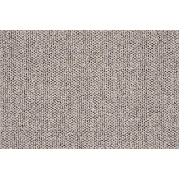Natural Harmony Four Square - Shalestone - Gray 13.2 ft. 56 oz. Wool Berber Installed Carpet