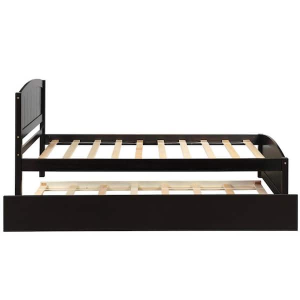 HomeRoots Black Composite Frame Twin Panel Bed