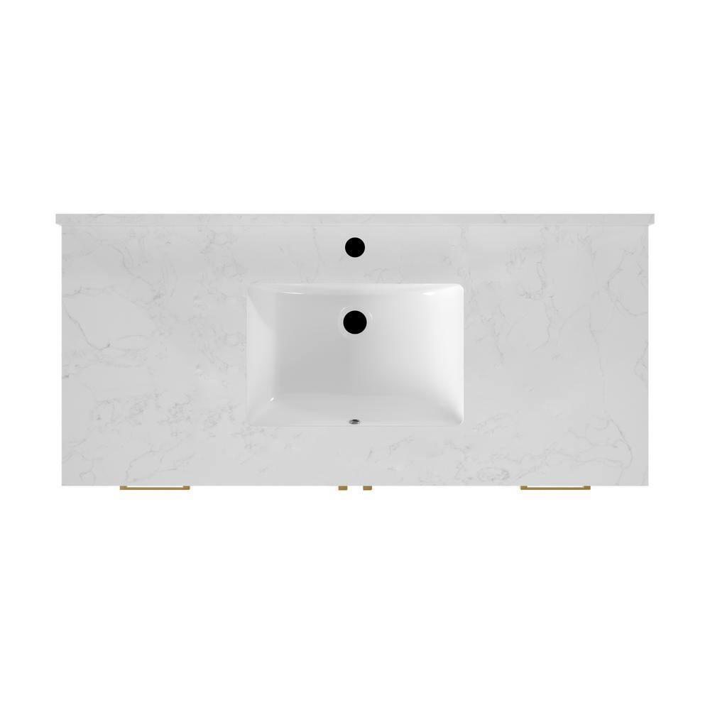 DeerValley White 48" Freestanding Bathroom Vanity with Ceramic Sink
