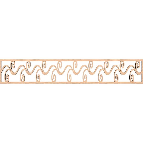 Ekena Millwork Tilden Fretwork 0.375 in. D x 46.625 in. W x 8 in. L Red Oak Wood Panel Moulding