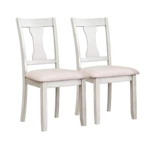 Ellsworth Clay White Upholstery Straight Leg Dining Chair (Set of 2)