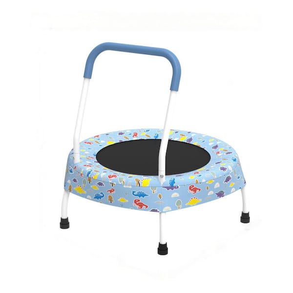 Blue 28 in. Toddler Trampoline for Kids 1-Year Plus with Handle, Baby Gifts for Boys and Girls, Indoor and Outdoor