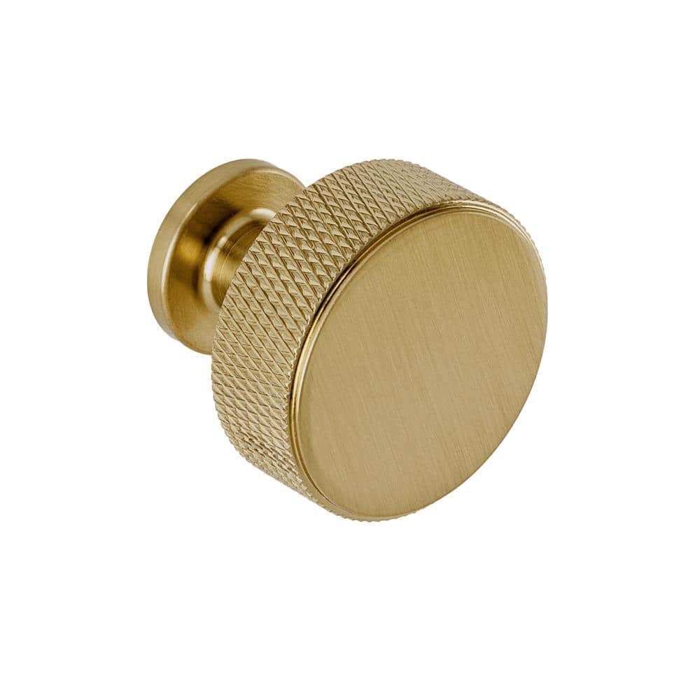 Kent Knurled Satin Brass Round Cabinet Knob Multipack