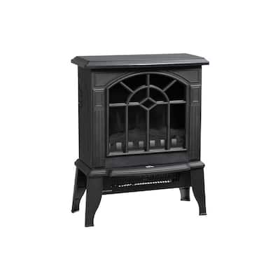 18 in. Electric Cabinet Infrared Space Heater, Overheat Safety Protection, Forced Air, Black, 750-Watt / 1500-Watt