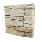 Stacked Stone Vanilla Bean 12 in. x 12 in. Faux Stone Siding Sample