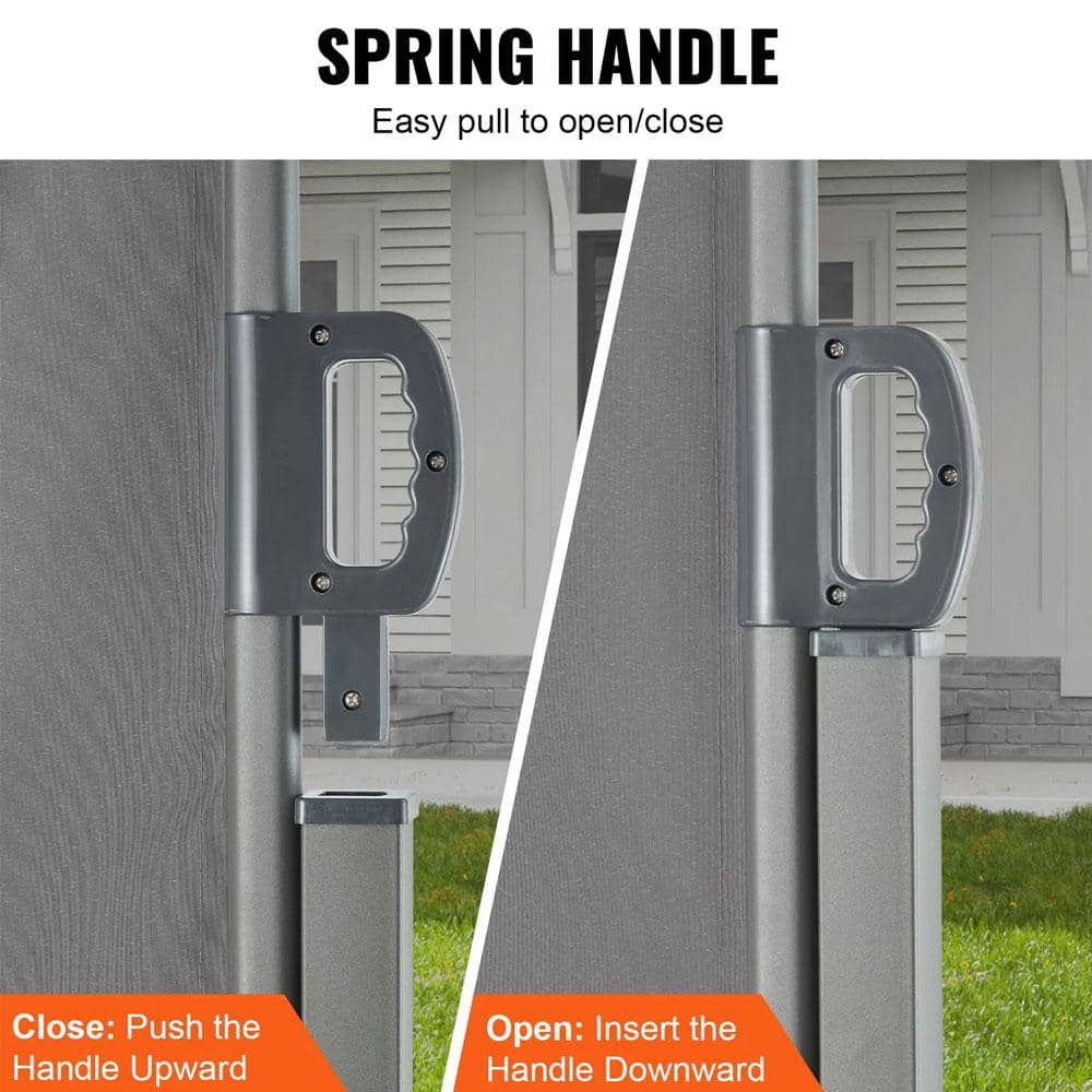 Gray Aluminum Retractable Side Awning for Patio Privacy