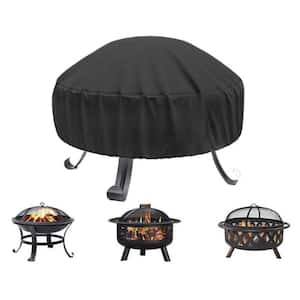 40 in. Black Durable Weather-Resistant Round Fire Pit Cover