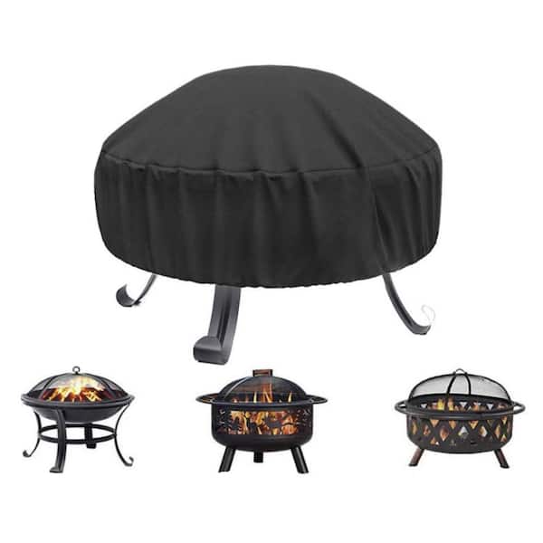 Shatex 40 in. Black Durable Weather-Resistant Round Fire Pit Cover